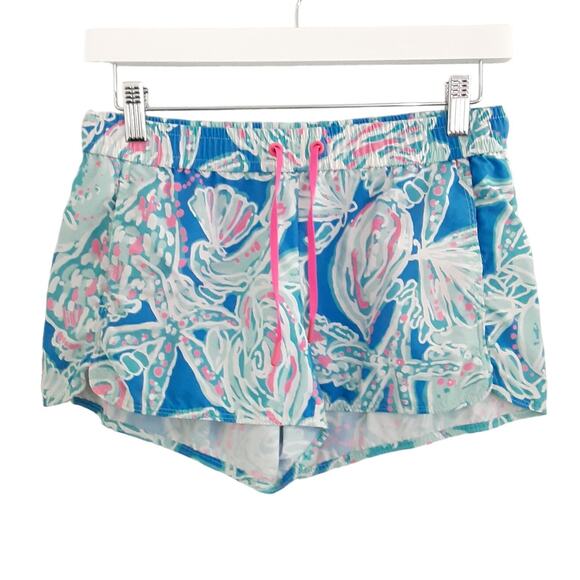 Lilly Pulitzer Luxletic Run Around Shorts Into The Deep Womens XS 12763 Summer - Picture 1 of 8